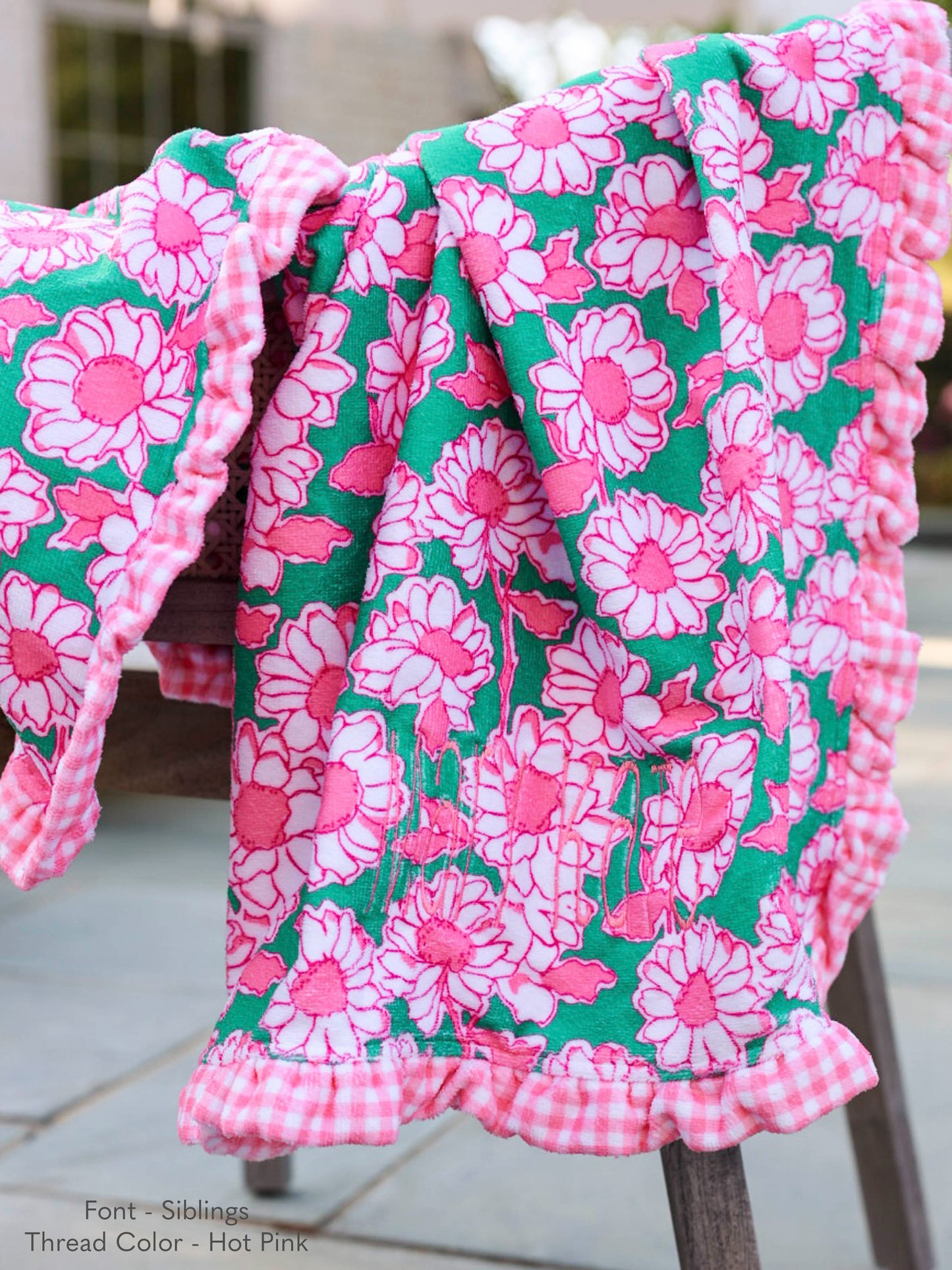 Ruffled Towel - Floral Summer