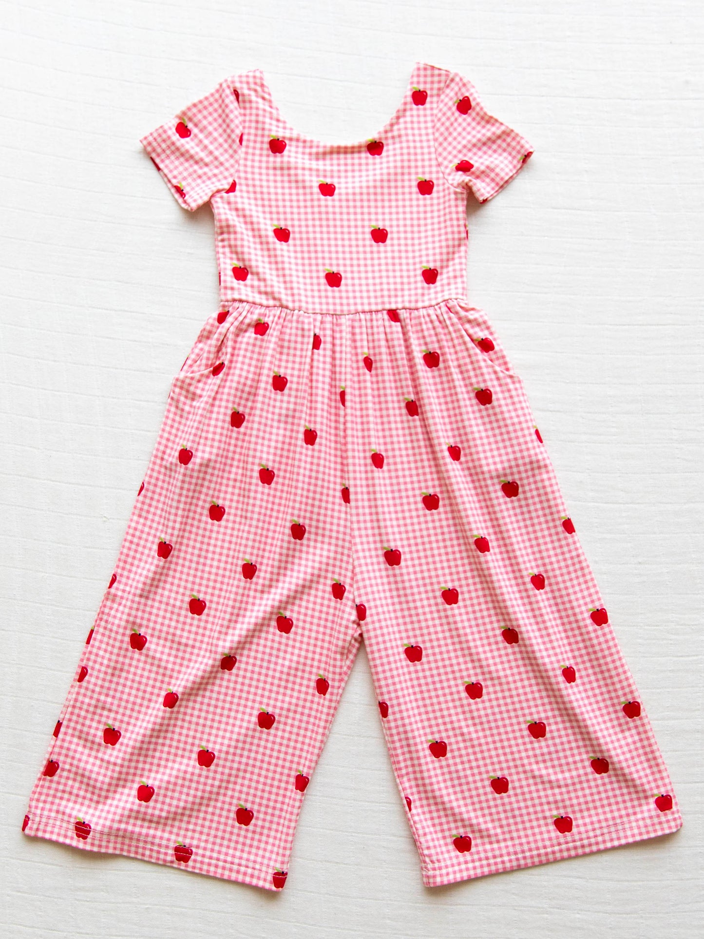 Leggy Romper - Apple Gingham Pink