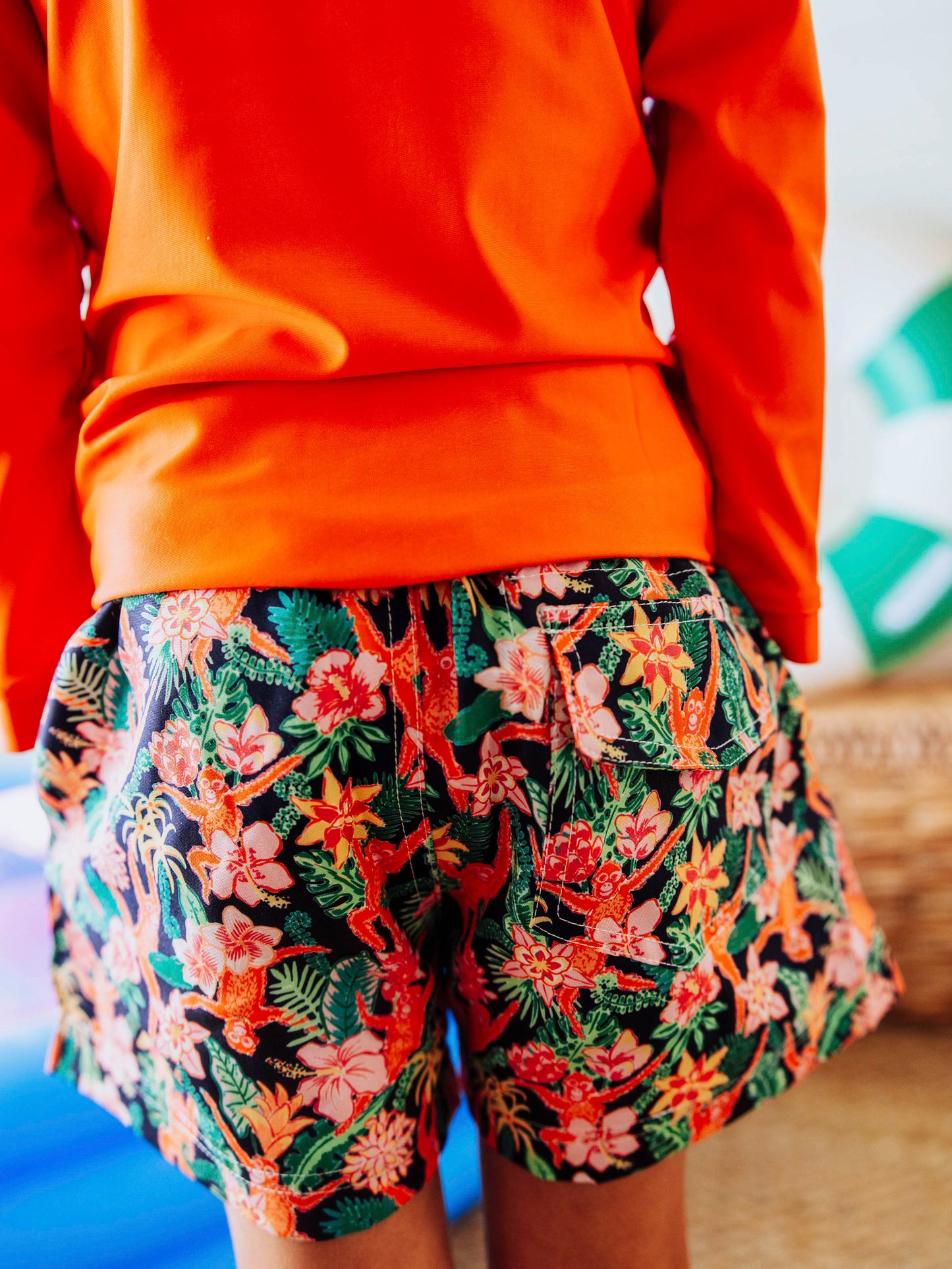 Boy's Swim Trunks - Tropical Monkeys