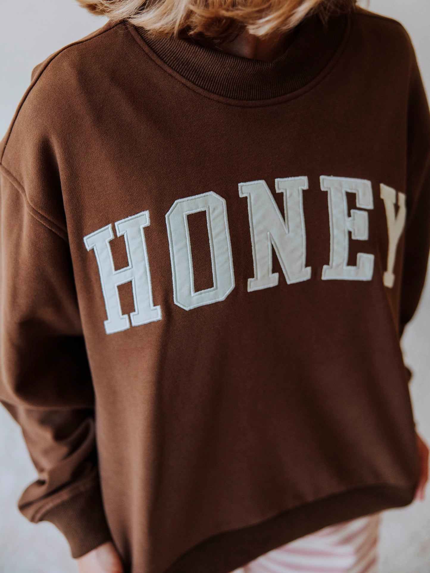 Adult Mock Neck Sweat Set - Honey on Mocha