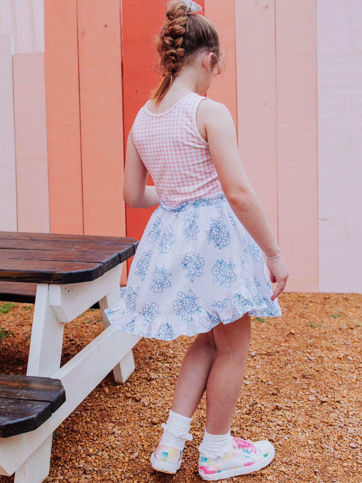 Ruffle Flair Skirt - Flourishing Blues