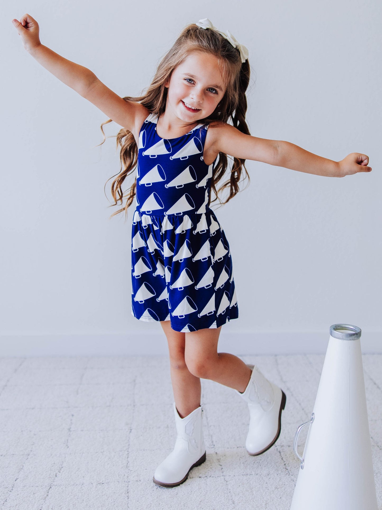 Short Leggy Romper - Cheer Squad Navy