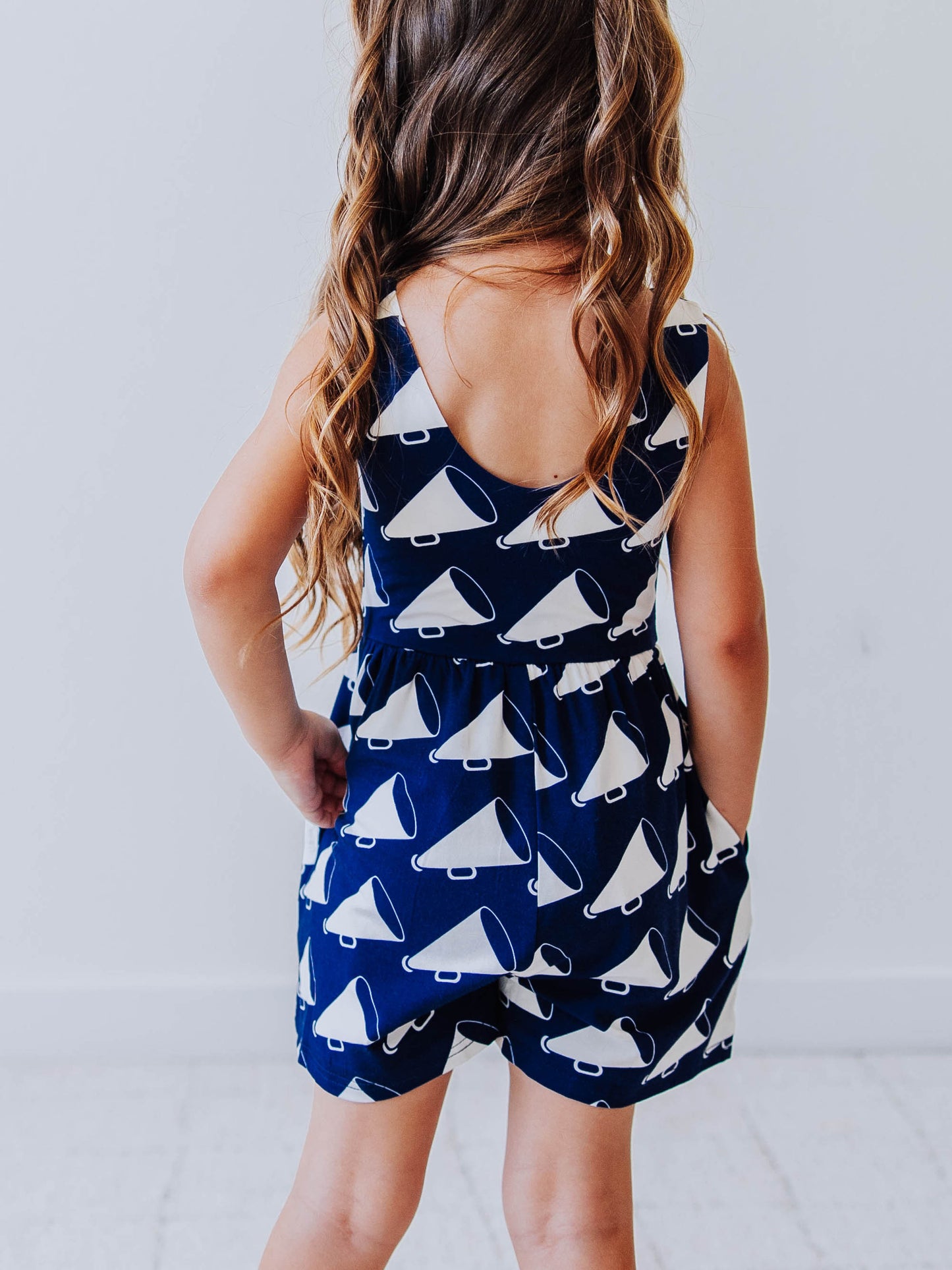 Short Leggy Romper - Cheer Squad Navy