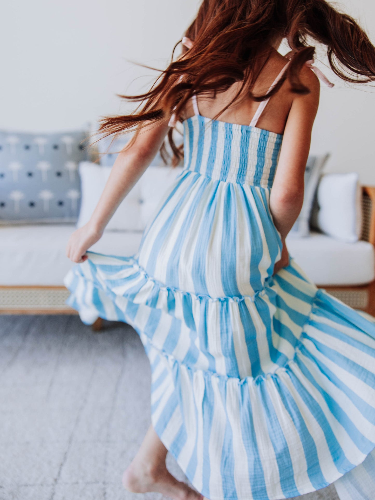Beach Dress - Sea Blue Stripes