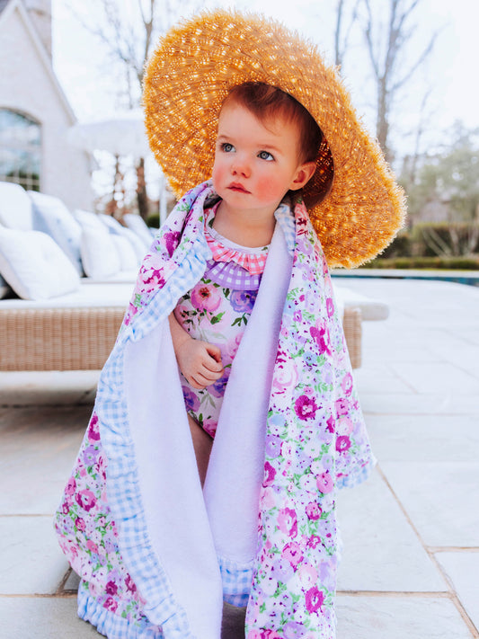 Ruffled Towel - Violet Carnations