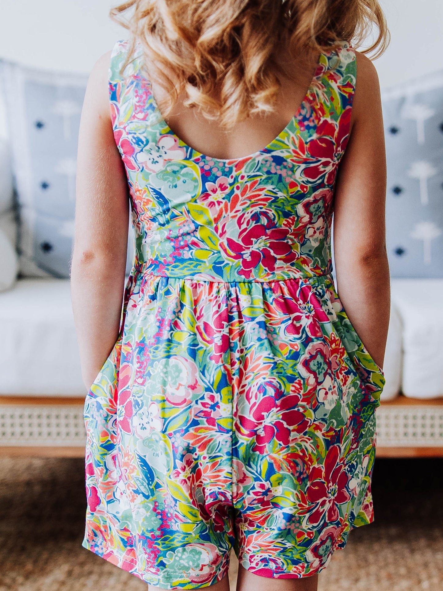 Short Leggy Romper - Hawaiian Blooms