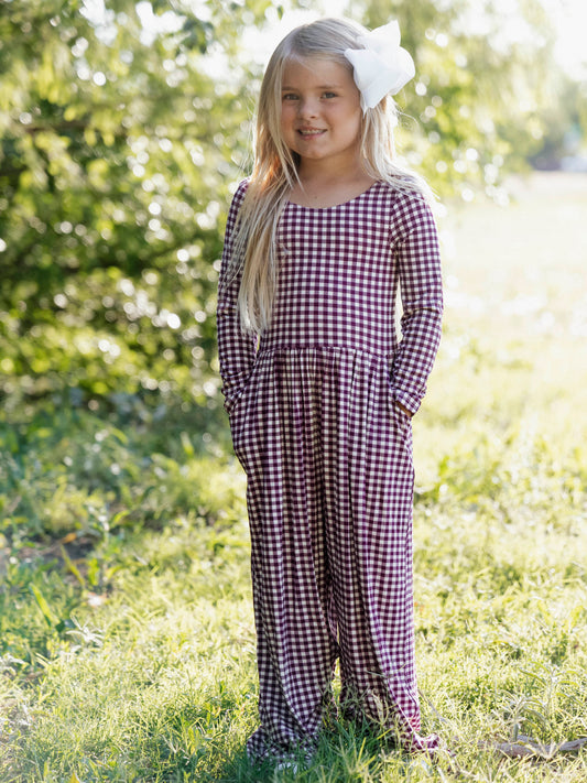 Leggy Romper - Sugar Plum Check