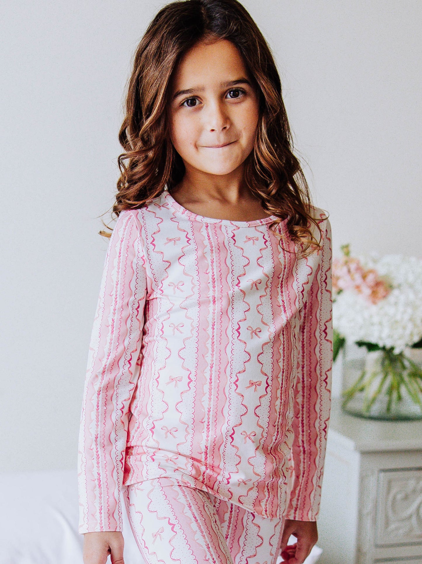 Cloud Fitted Pajamas - Pink Lace
