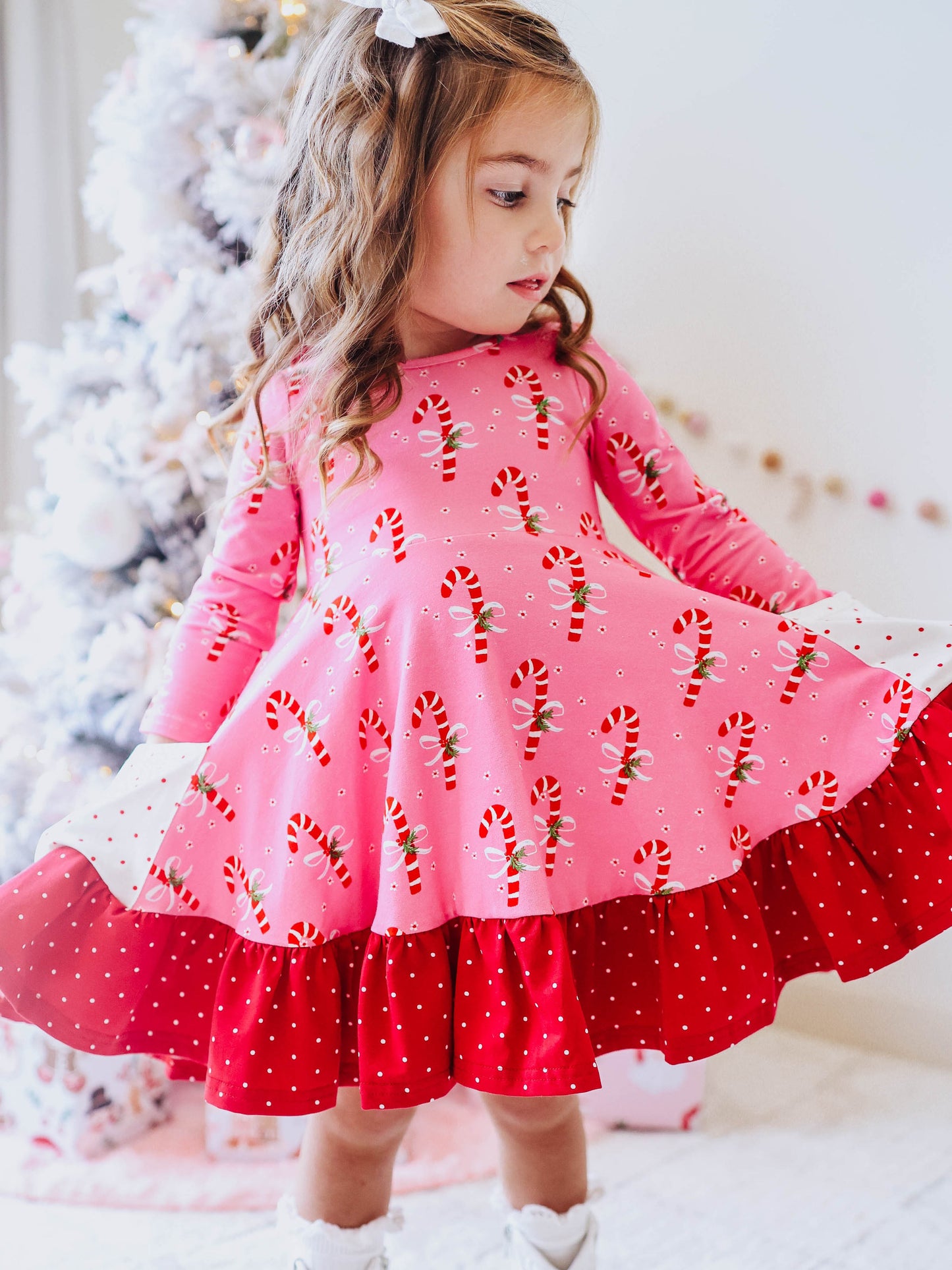 Flair Dress - Candy Cane Bubblegum