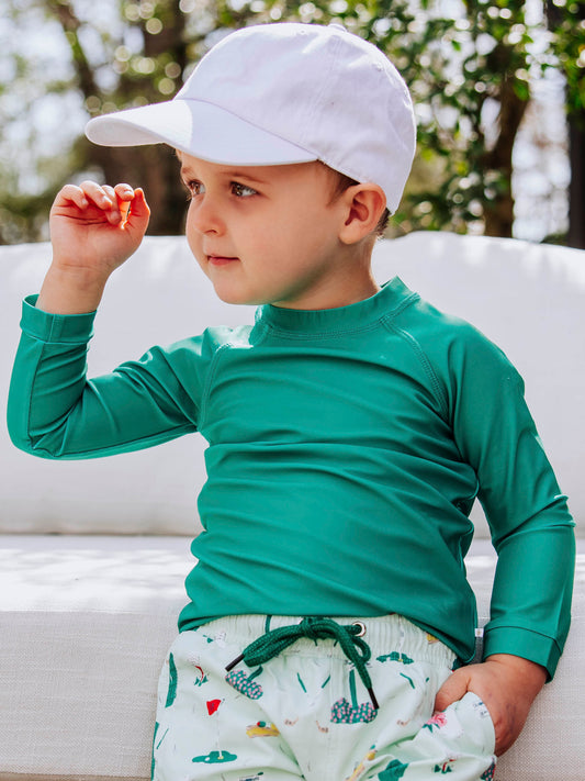 Boy's Rash Guard - Masters Green
