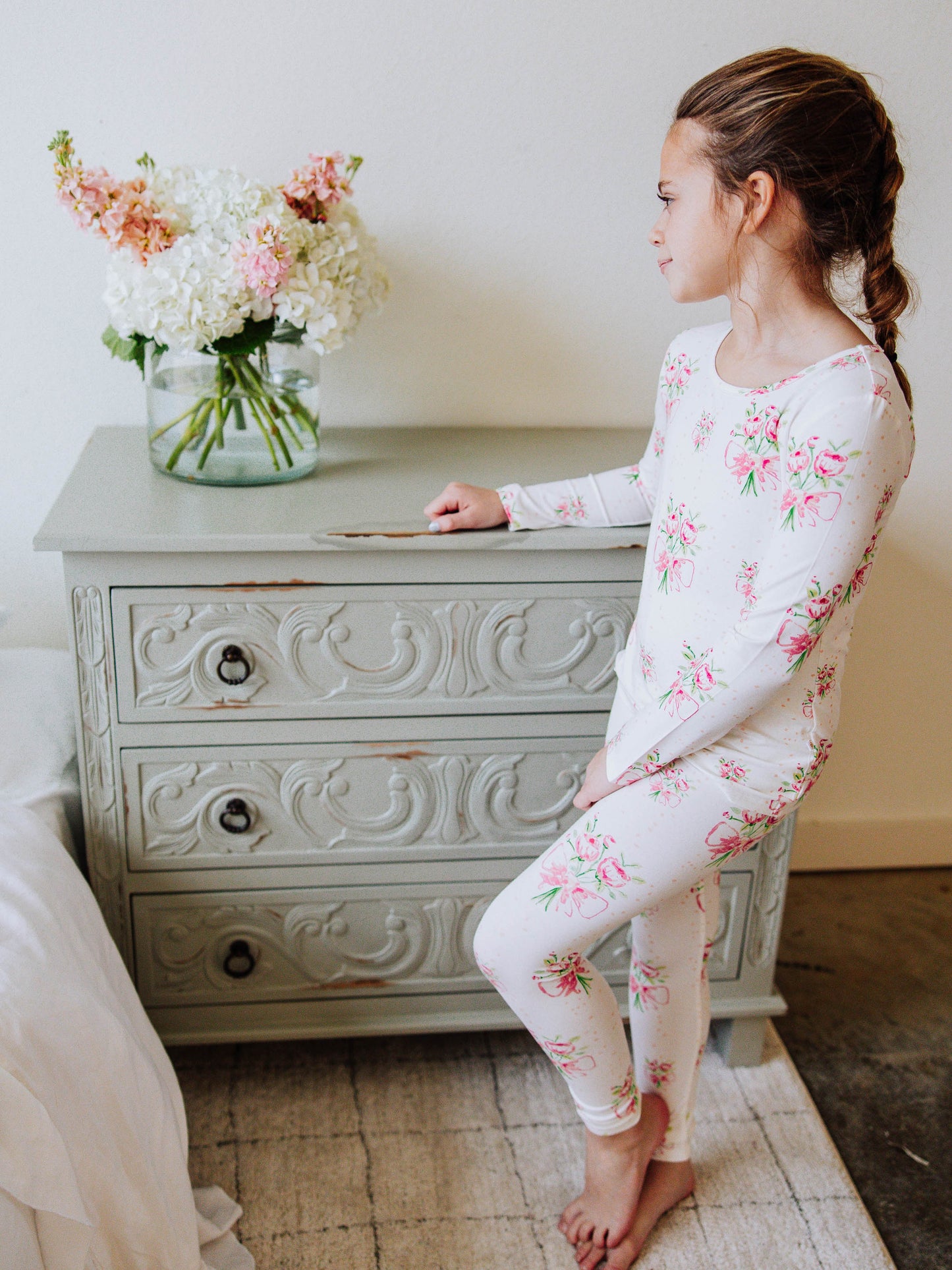 Cloud Fitted Pajamas - Sweetheart Bouquet