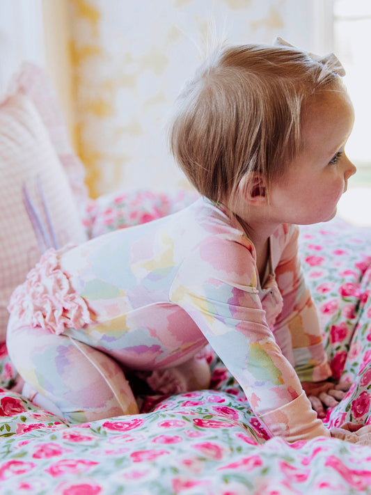 Scalloped Cloud Layette - Cotton Candy Splash