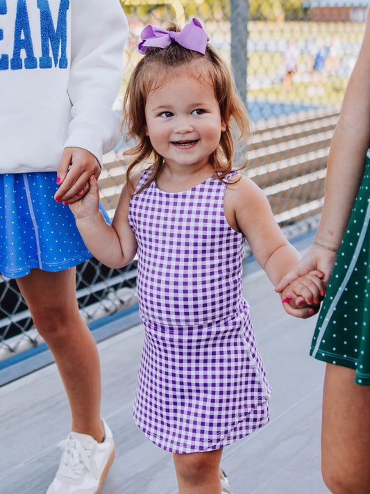 Active Skort Set - Purple Check