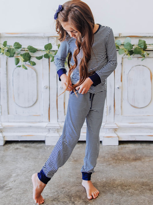 Jogger Play Set - Navy Stripe