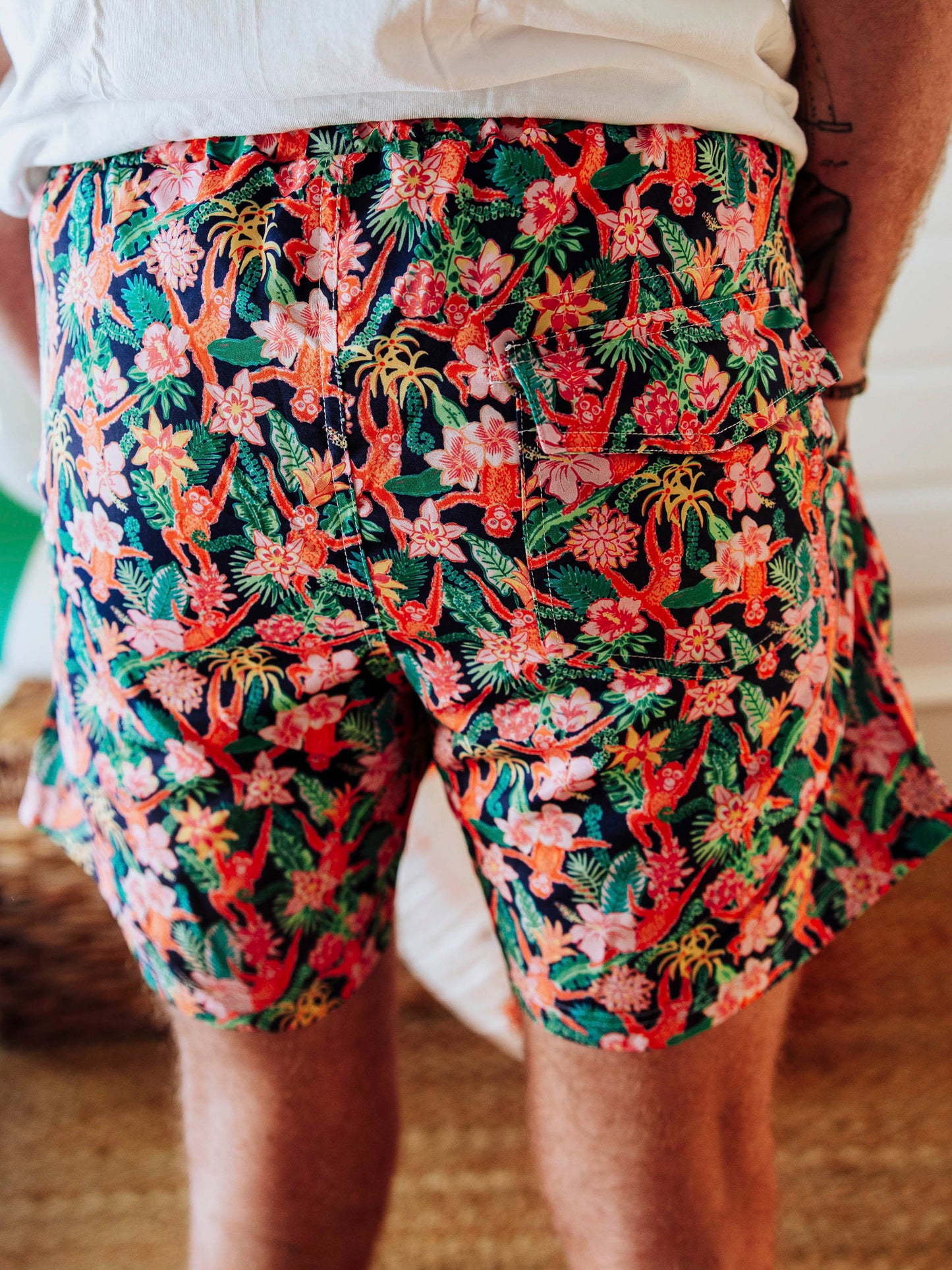 Men's Swim Trunks - Tropical Monkeys