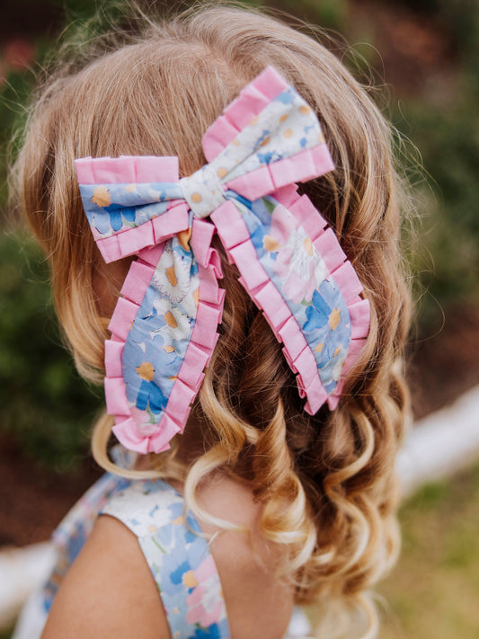 Small Long Tail Bow - Daisies and Blooms