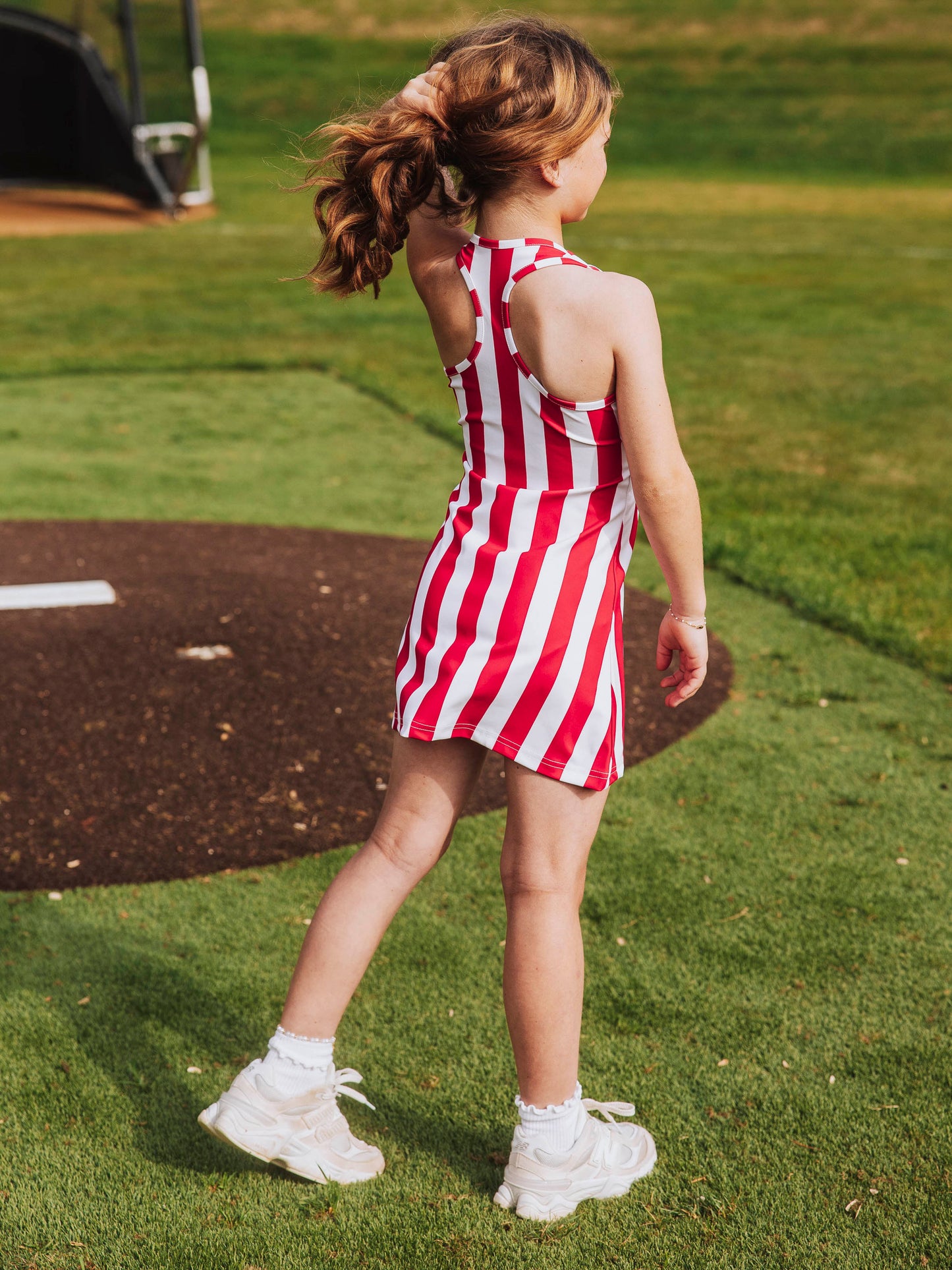 Racerback Tank Dress - Home Run Stripes