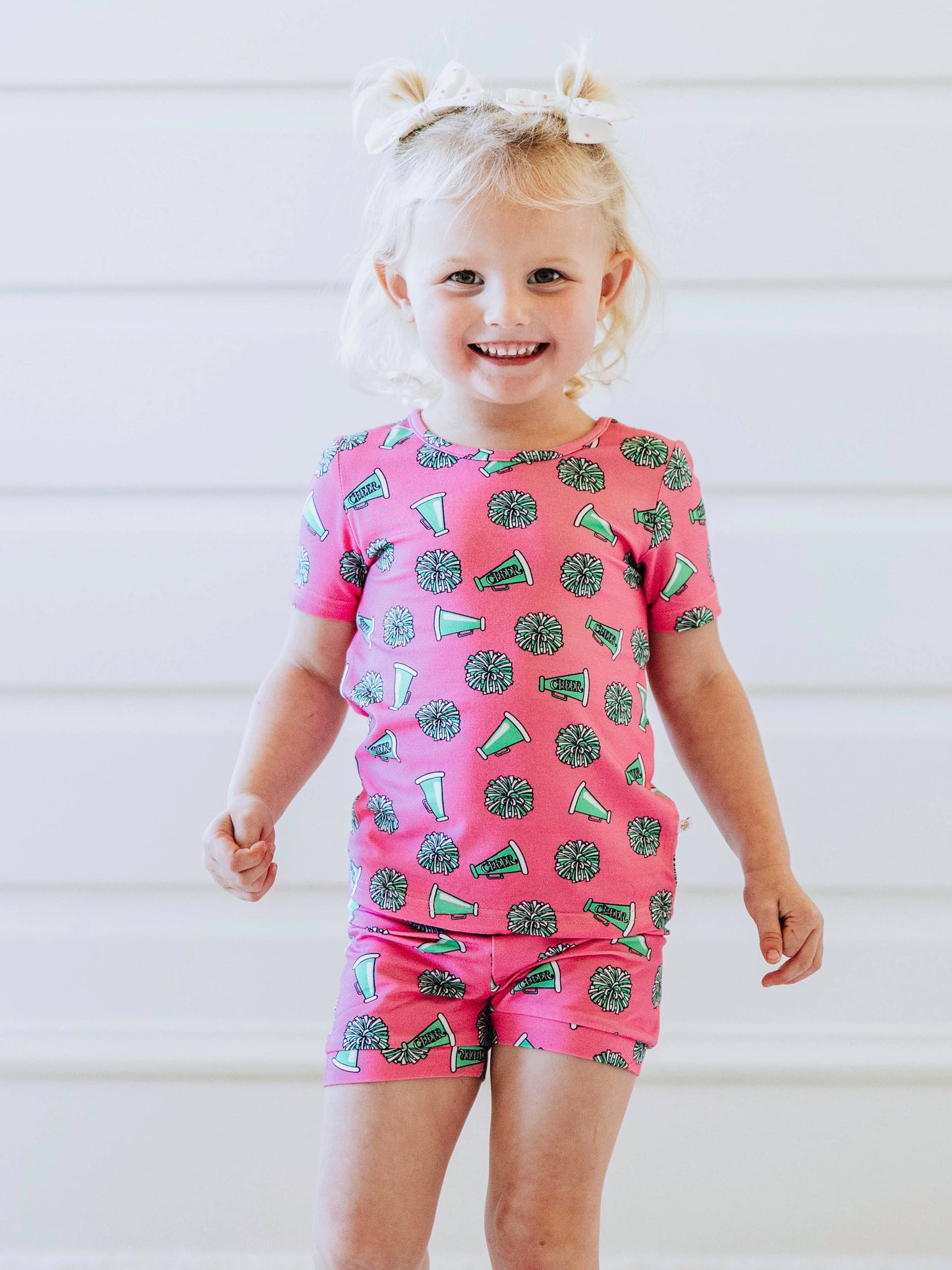 Cloud Fitted Short Set Pajamas - Pep Rally Pink