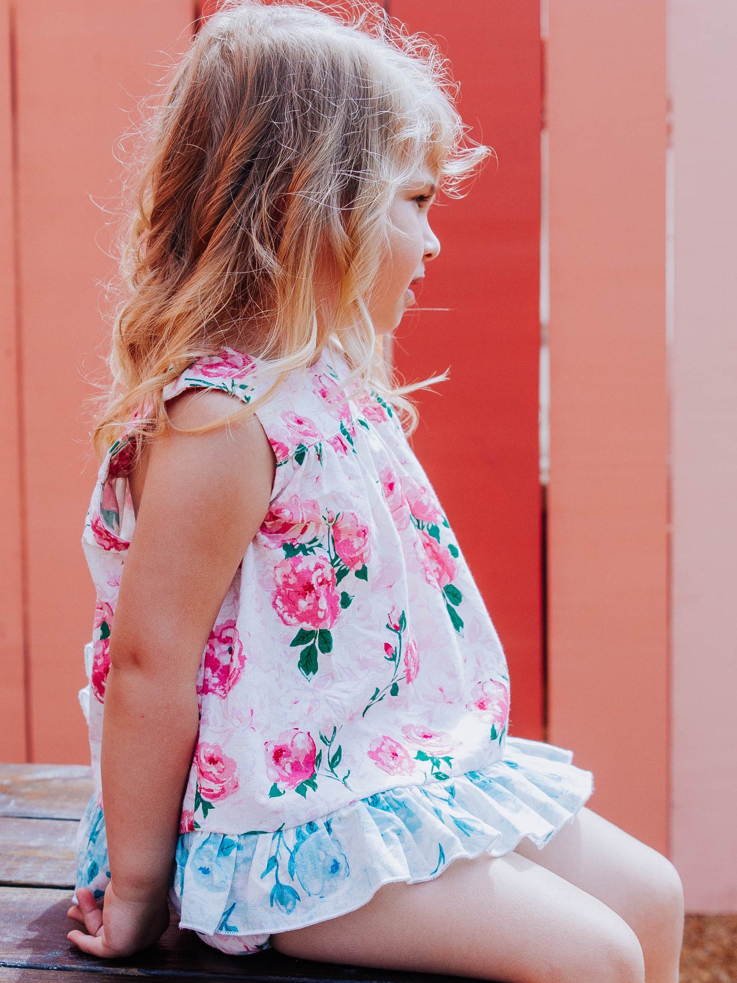 Vintage Playsuit - Raspberry Roses