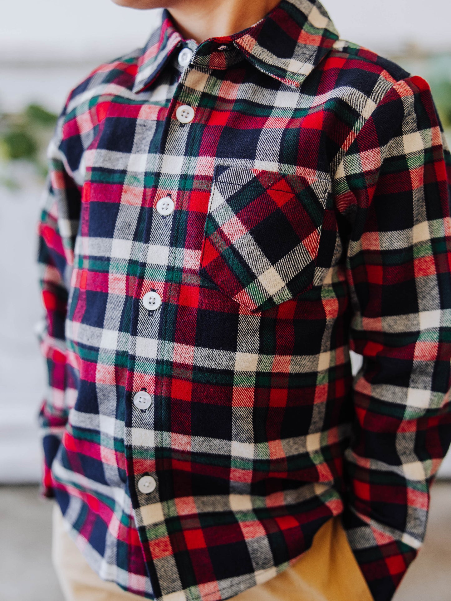 Button Up Shirt - Holiday Cheer Plaid