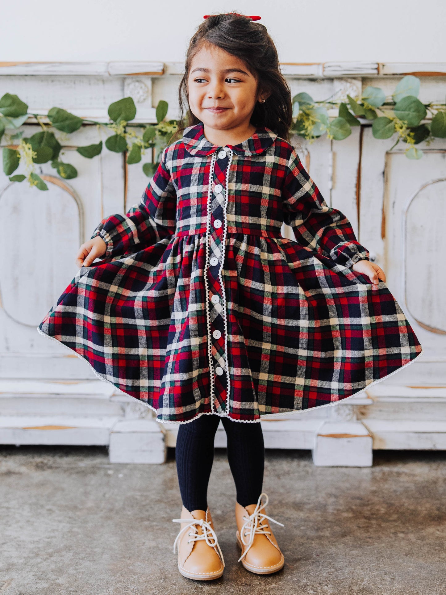 Goldie Dress - Holiday Cheer Plaid