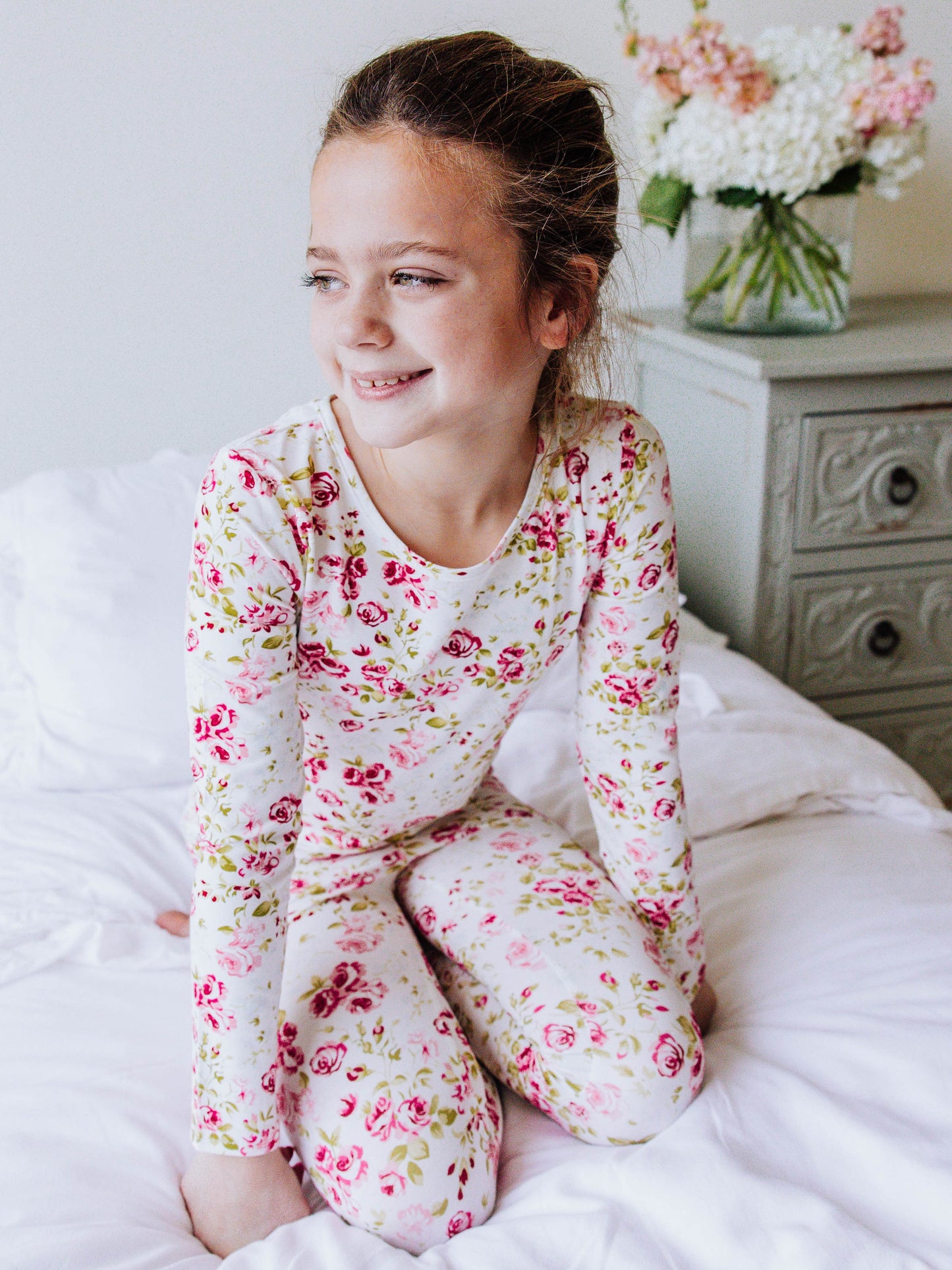 Cloud Fitted Pajamas - Budding Roses