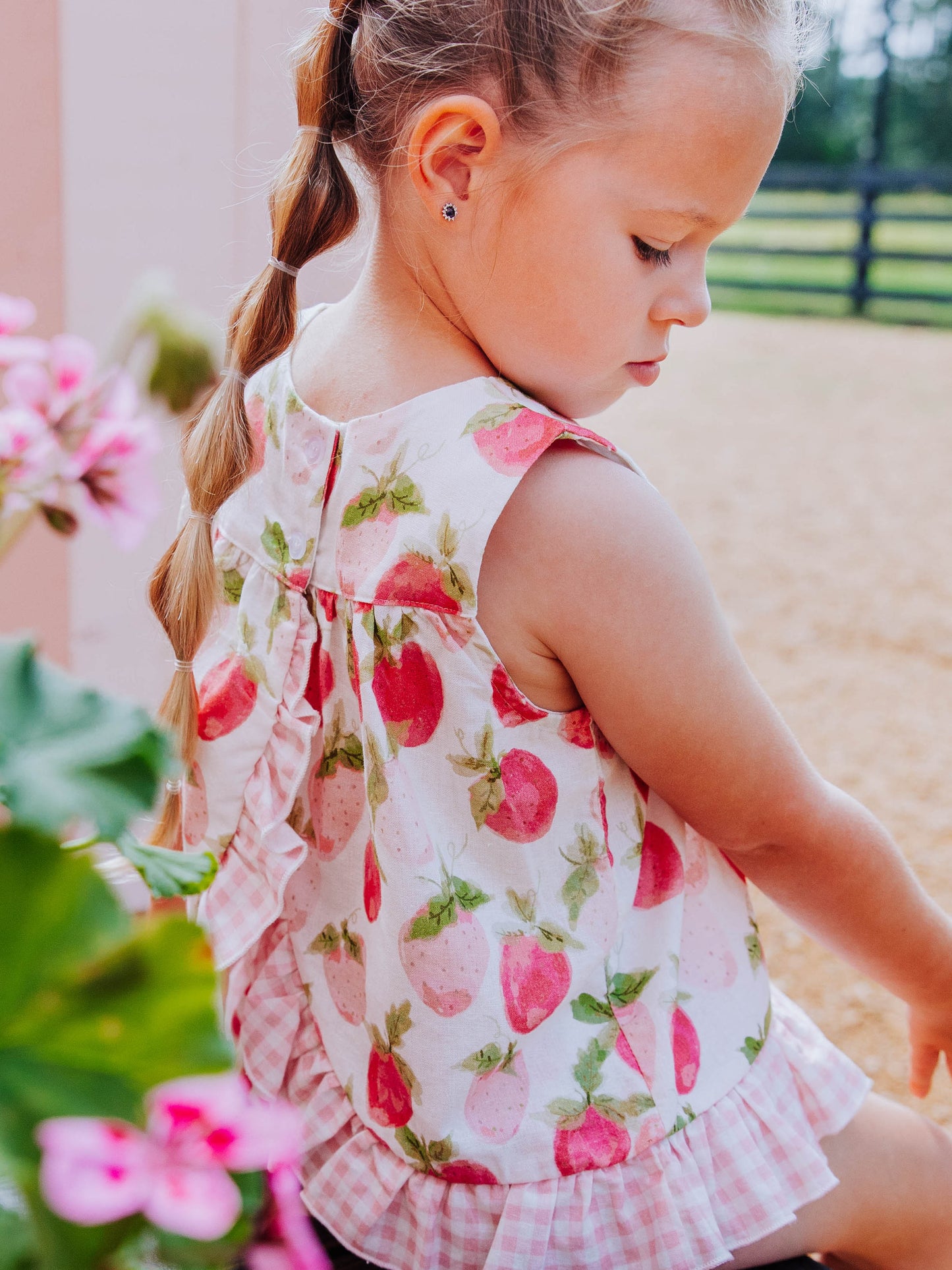 Vintage Playsuit - Watercolor Strawberries