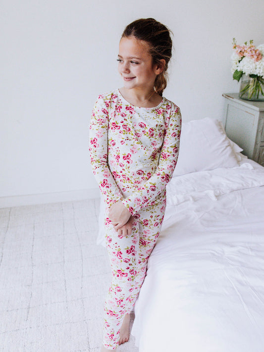 Cloud Fitted Pajamas - Budding Roses