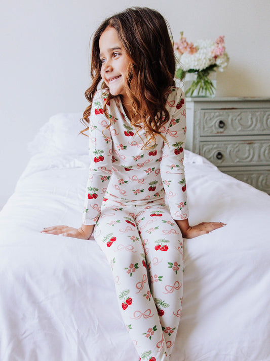 Cloud Fitted Pajamas - Sweet Berry Bows