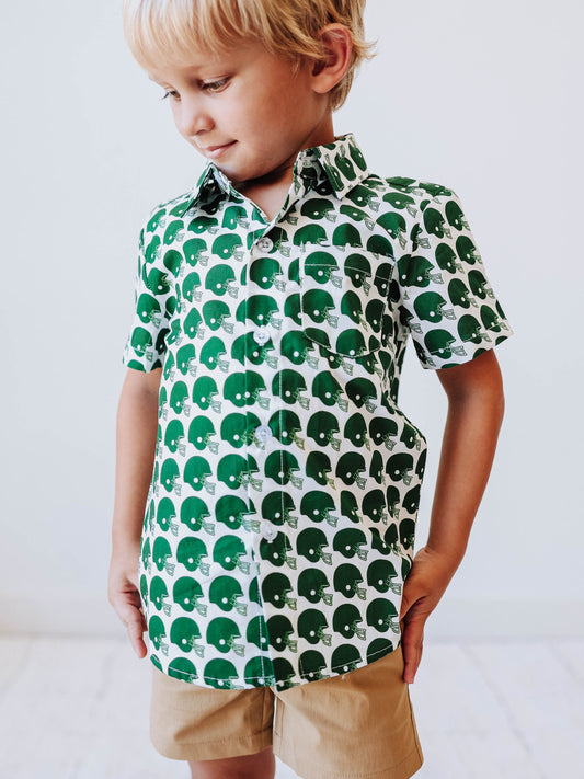 Gameday Button Up Shirt - Go Green