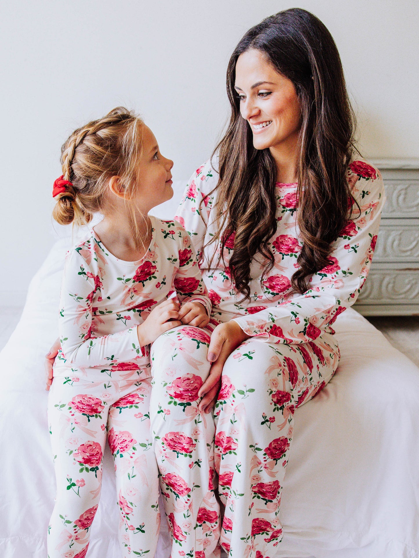 Cloud Fitted Pajamas - Pink Rose Bouquet