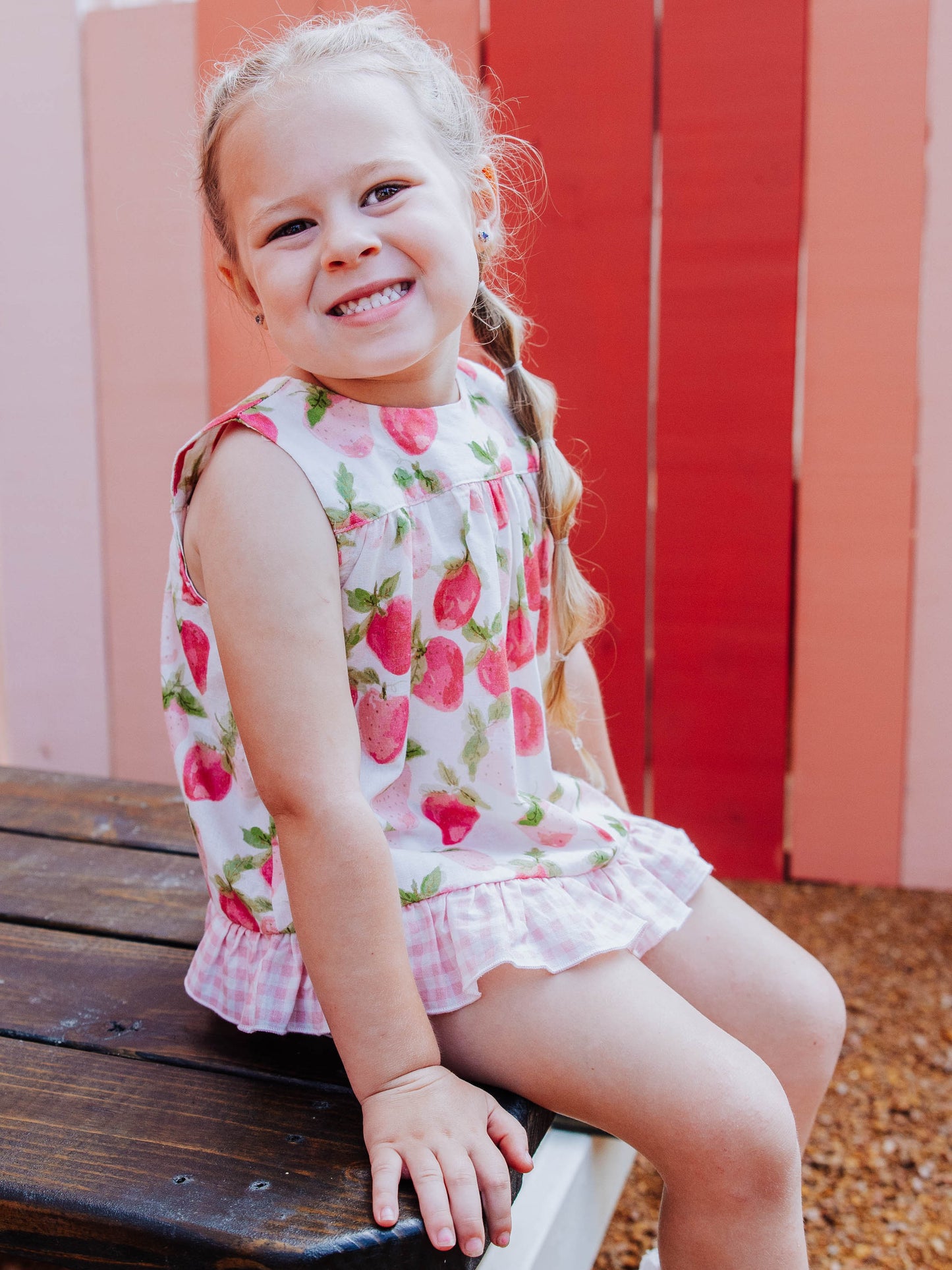 Vintage Playsuit - Watercolor Strawberries