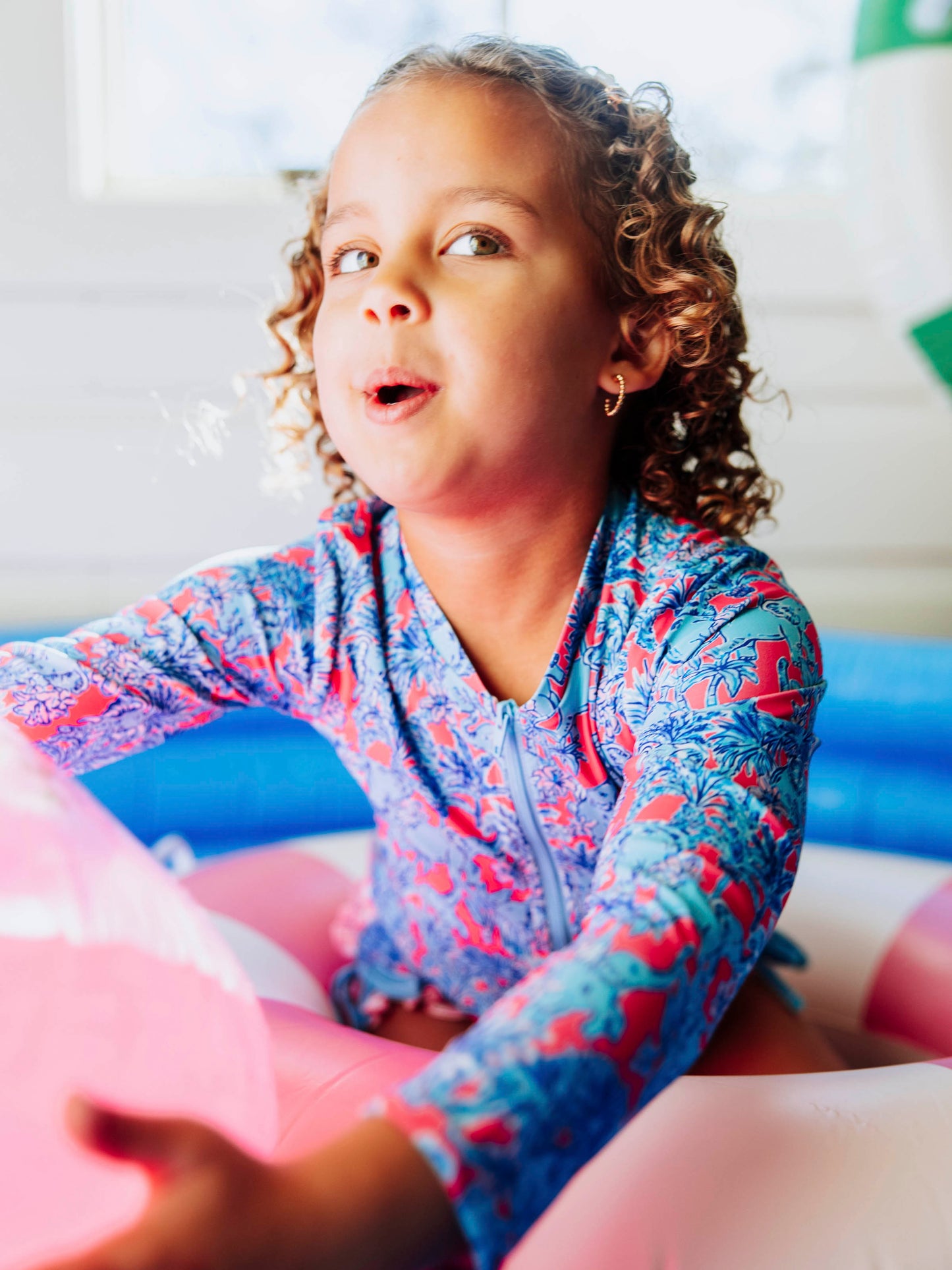 Solid Rash Guard - Pink Elephants