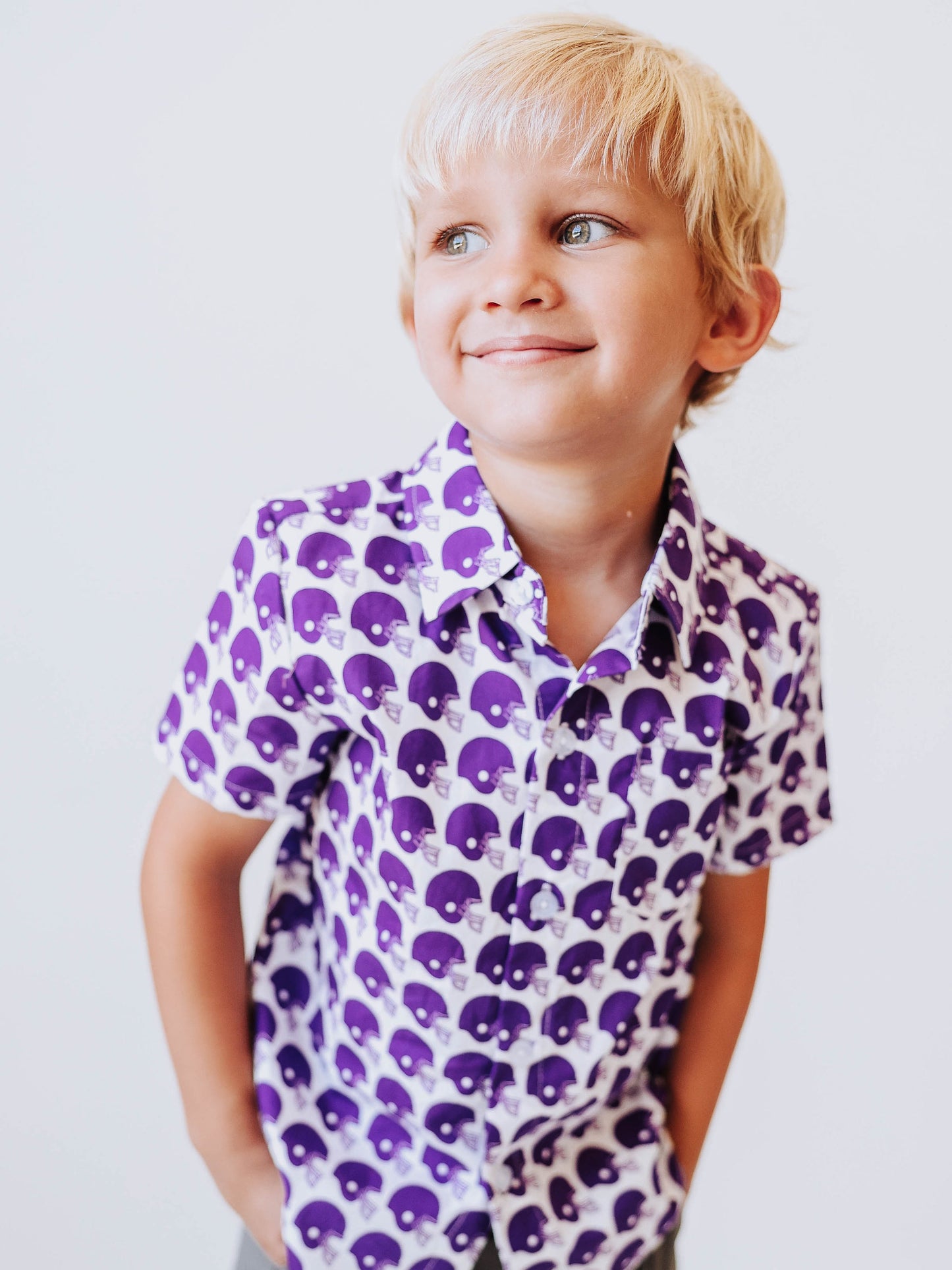 Gameday Button Up Shirt - Poppin' Purple