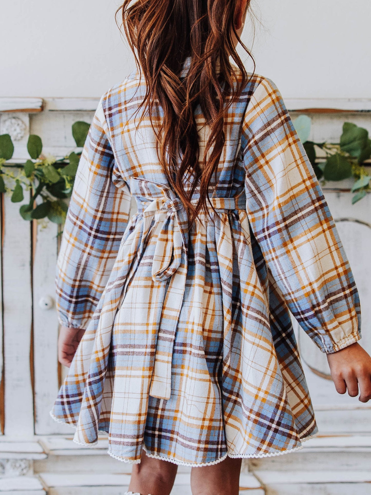 Goldie Dress - Blue Stone Plaid