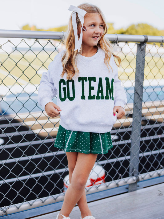Warm Knit Sweatshirt - Go Team Deep Green