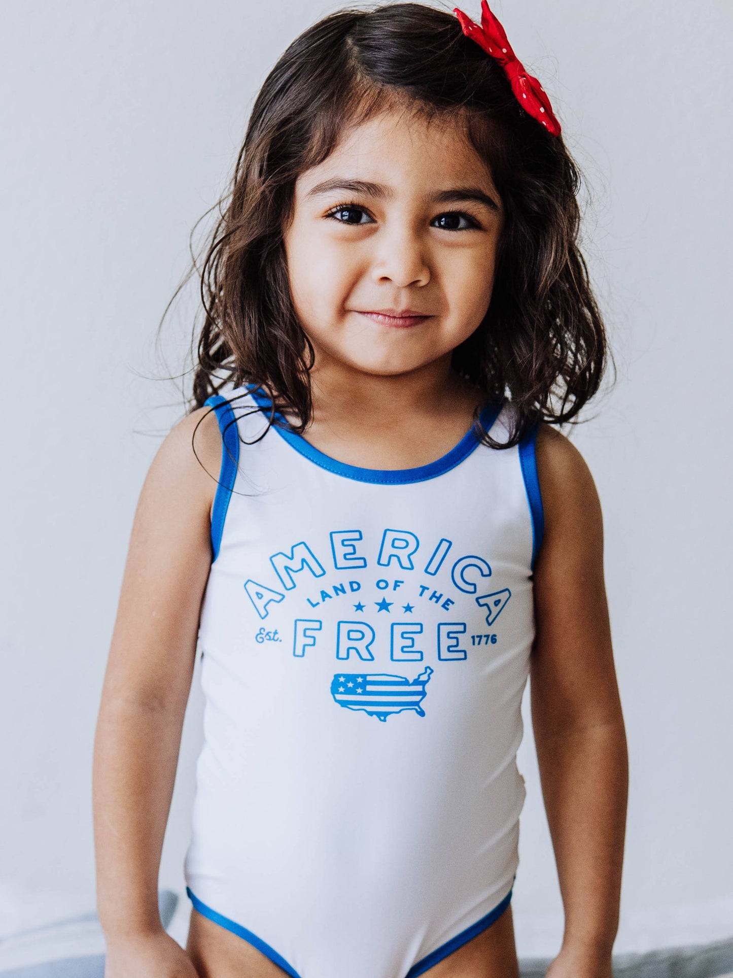 Graphic One Piece - American Patriotic White