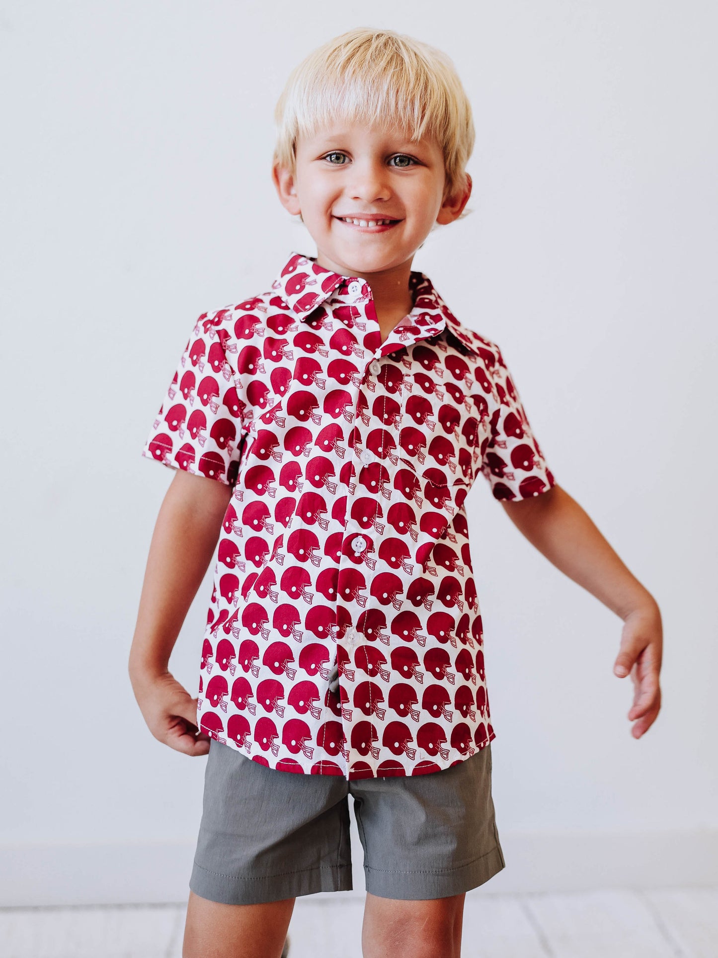 Gameday Button Up Shirt - Touch Down Maroon