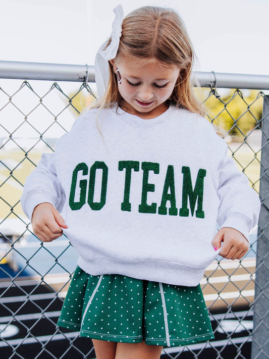 Warm Knit Sweatshirt - Go Team Deep Green