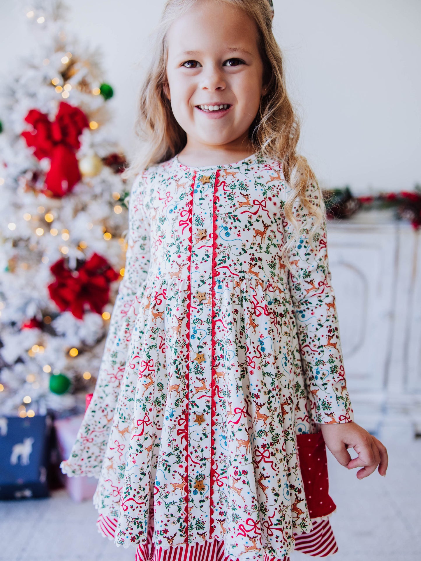 Prim Dress - Holly Jolly Reindeer