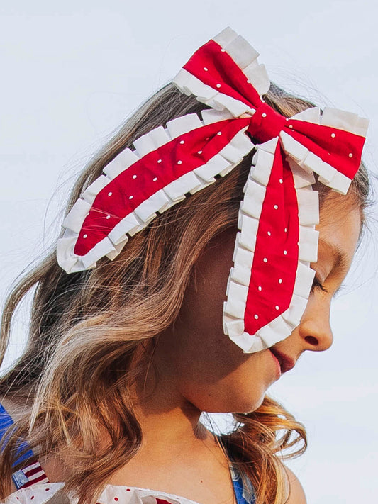 Small Long Tail Bow - American Dot