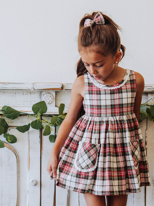 Ruffled Pocket Tunic Set - Razzberry Plaid