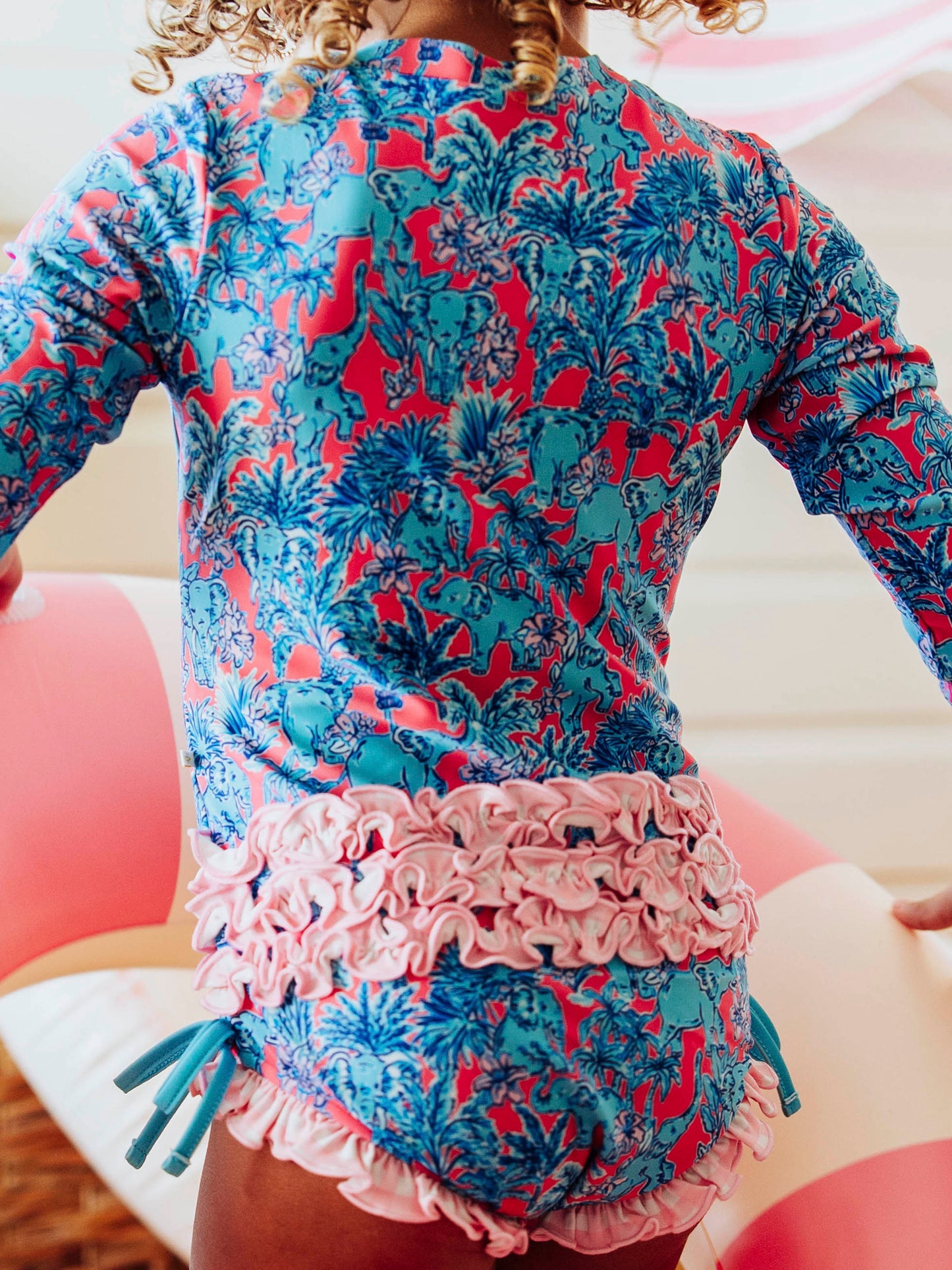 Solid Rash Guard - Pink Elephants