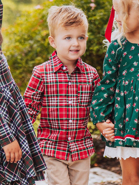 Button Up Shirt - Merry Plaid