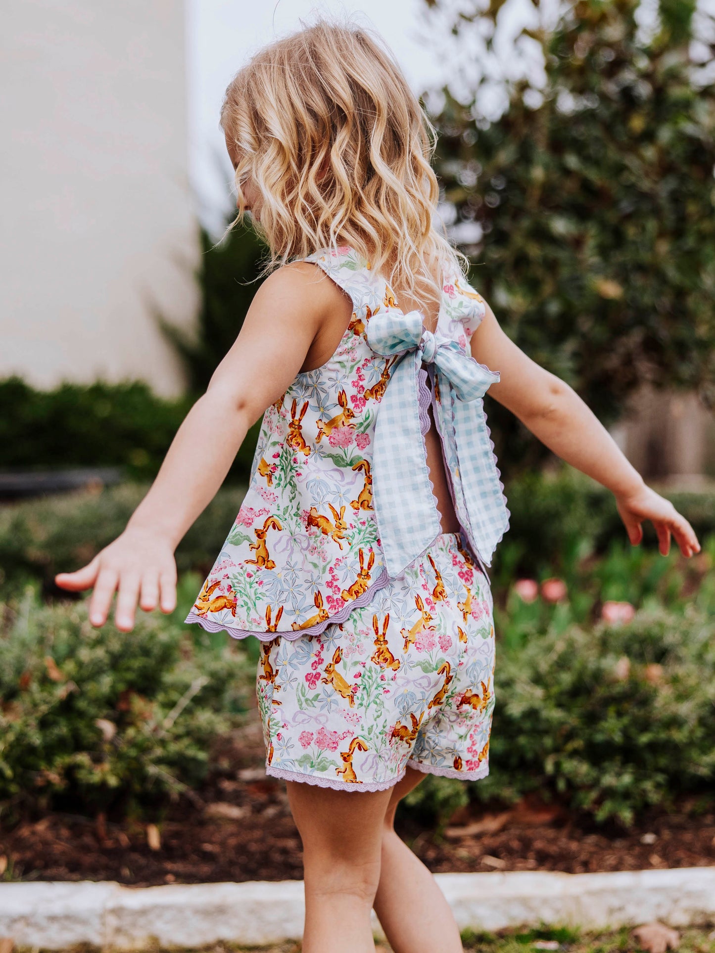 Vintage Bow Playsuit - Bunny Blooms
