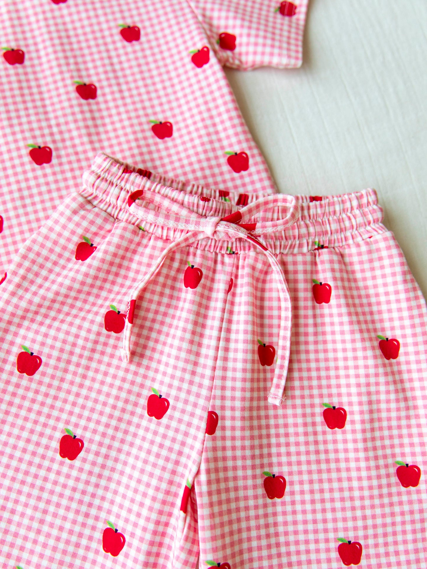 Relaxed Pant Set - Apple Gingham Pink