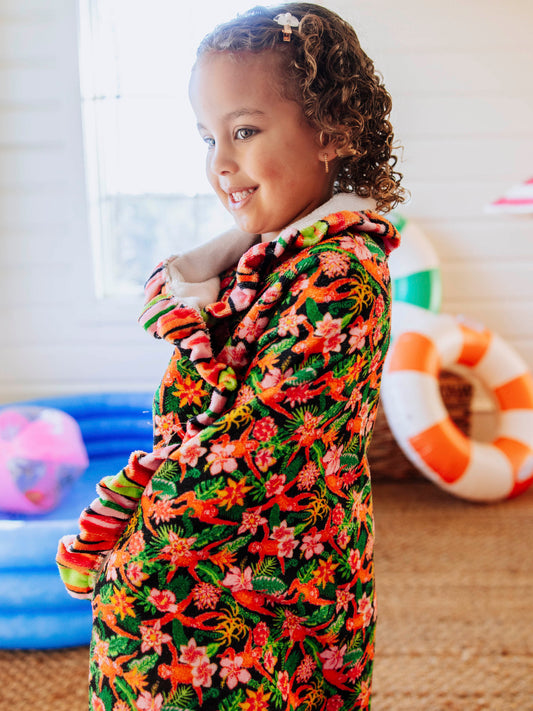 Ruffled Towel - Tropical Monkeys