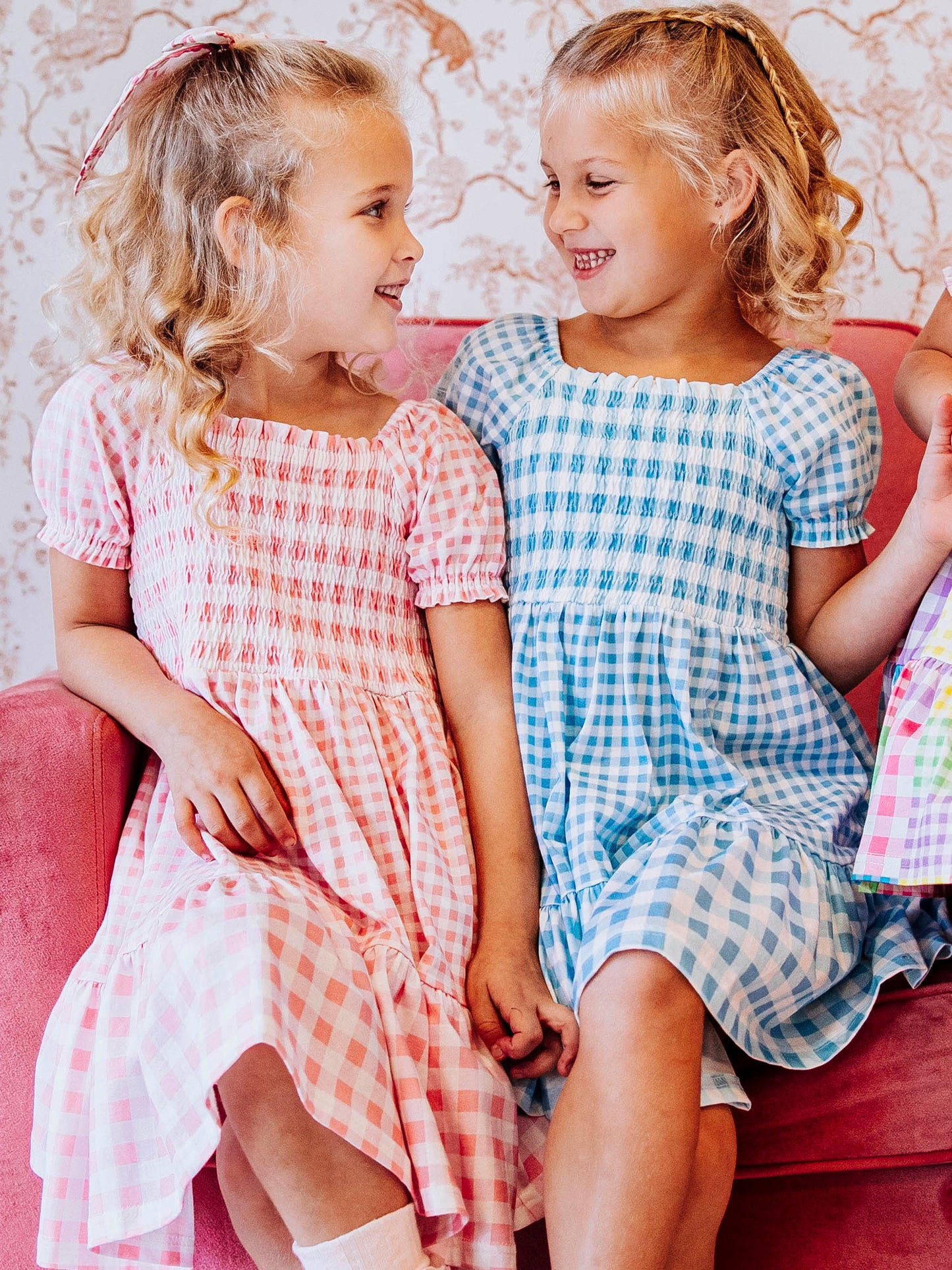 Puff Sleeve Dress - Pink Gingham