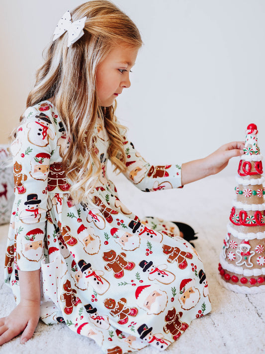 Ribbed Knit Dress - Christmas Cookies