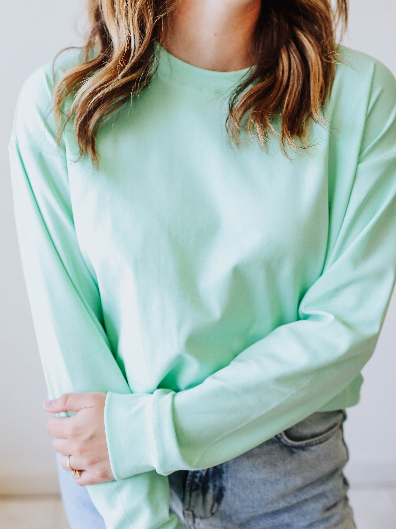 Mint green hot sale sweatshirt women's